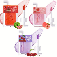 3 Pcs Set Juice Lip Gloss Lip Plumping Moisturizing Sweet Lip Glaze Pearlescent