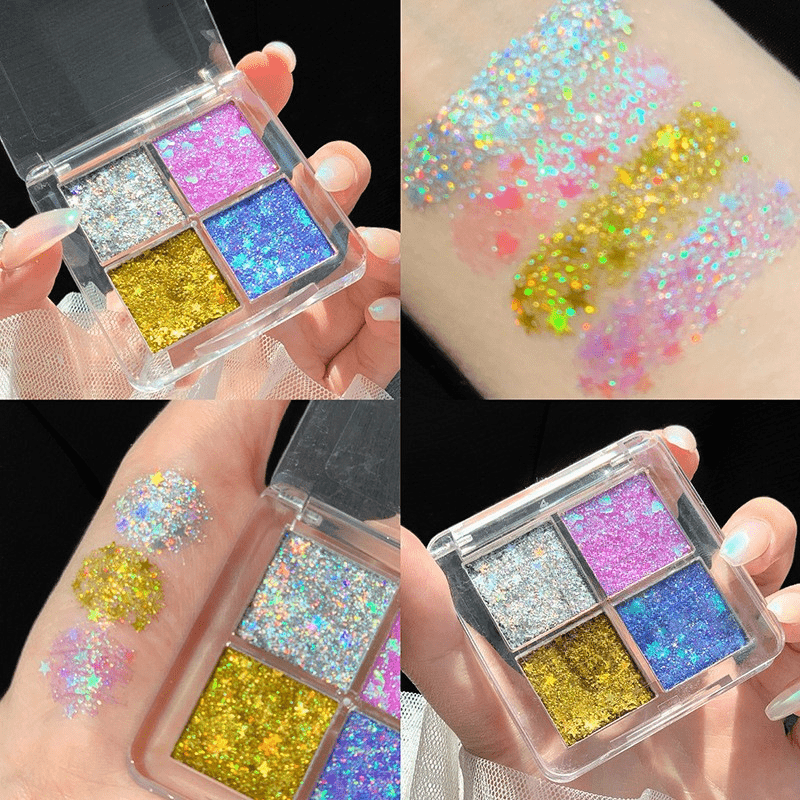 Sequins Eyeshadow Palette Glitter Eyeshadow Golden Silver
