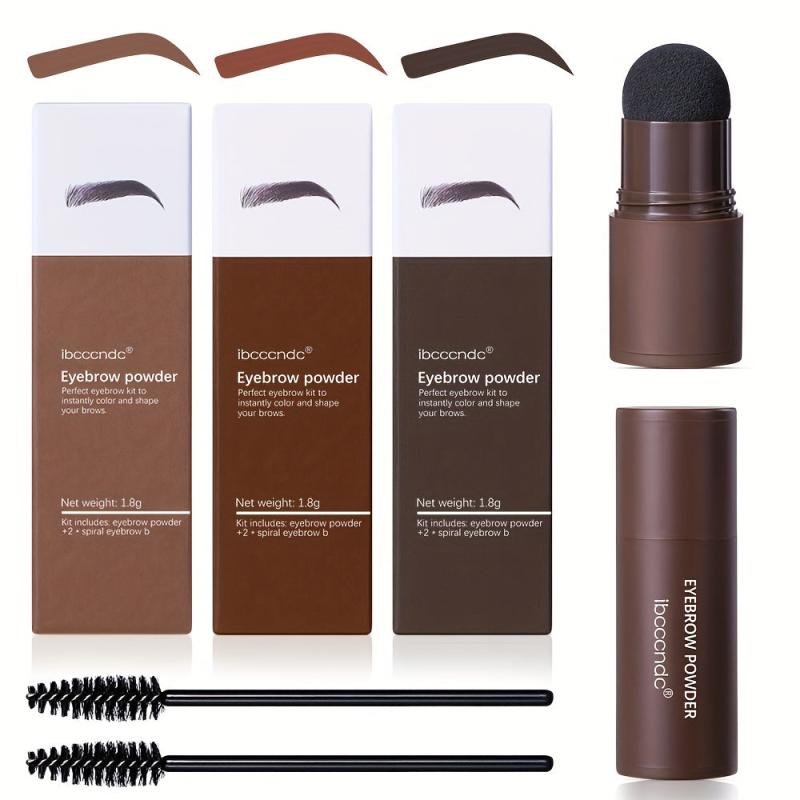 Long Lasting Eyebrow Powder Stick with 2 Brushes Natural