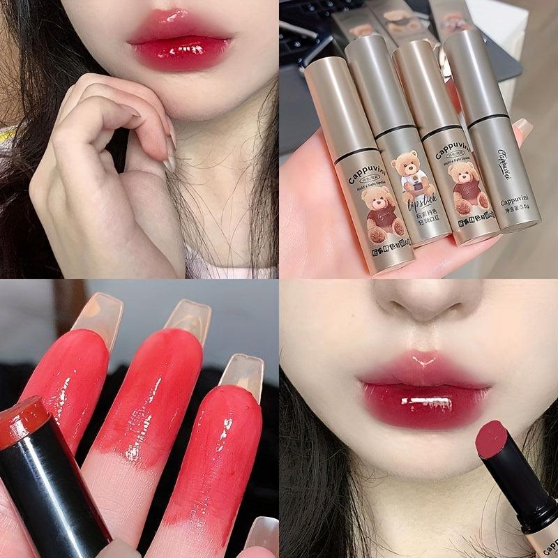 6-Color Moisturizing Lip Gloss with Little Bear Embellishment