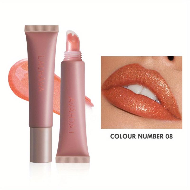 Honey Pearlescent Glitter Lip Glaze Moisturizing Lip Plumper