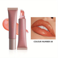 Honey Pearlescent Glitter Lip Glaze Moisturizing Lip Plumper