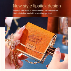 Moisturizing Lip Balm & Matte Lipstick Set in Leather Bag - Festive Gift