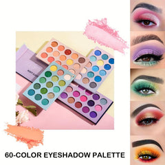 60-Color Matte Metallic Shimmers Eyeshadow Palette