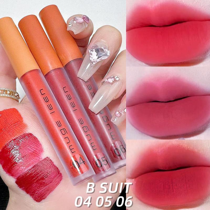 3 Colors Set Lip Gloss Velvet Matte Finish Lip Tint Liquid Lipstick