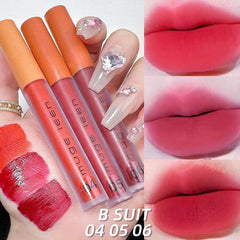 3 Colors Set Lip Gloss Velvet Matte Finish Lip Tint Liquid Lipstick