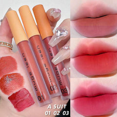 3 Colors Set Lip Gloss Velvet Matte Finish Lip Tint Liquid Lipstick