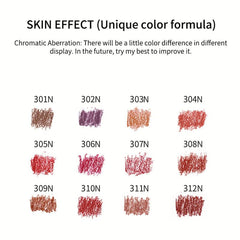 12 Matte Lip Liner Set Purple Red Long Lasting Waterproof Makeup