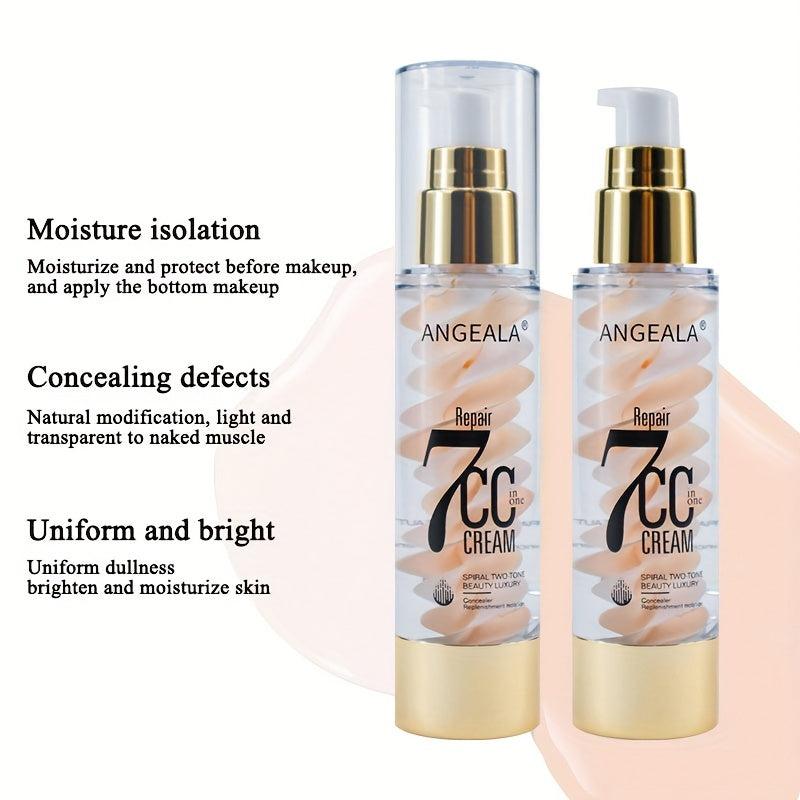 Two Tone Spiral Makeup Primer CC Cream Even Skin Tone Full Coverage Long Lasting