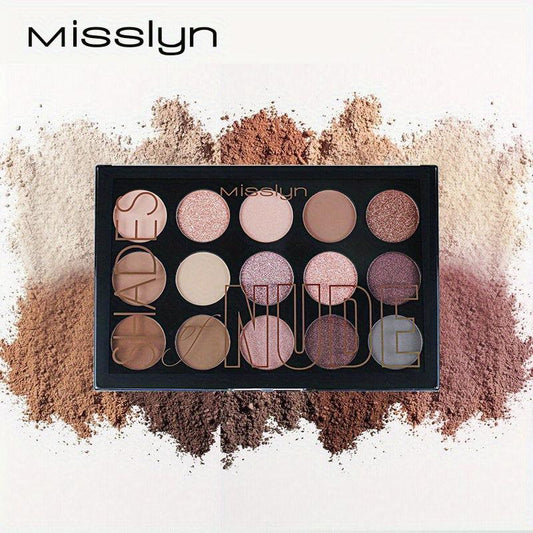 15 Shades Nude Eyeshadow Palette Natural Matte Shimmer Glitter Makeup