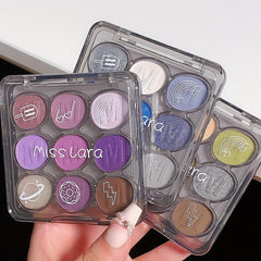9 Colors Eyeshadow Palette Shimmer Matte Glitter Finish Waterproof