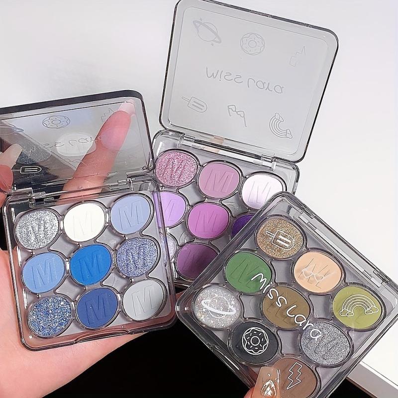 9 Colors Eyeshadow Palette Shimmer Matte Glitter Finish Waterproof