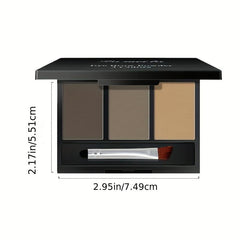3 Eyebrow Powder Palette with Brush and Mirror