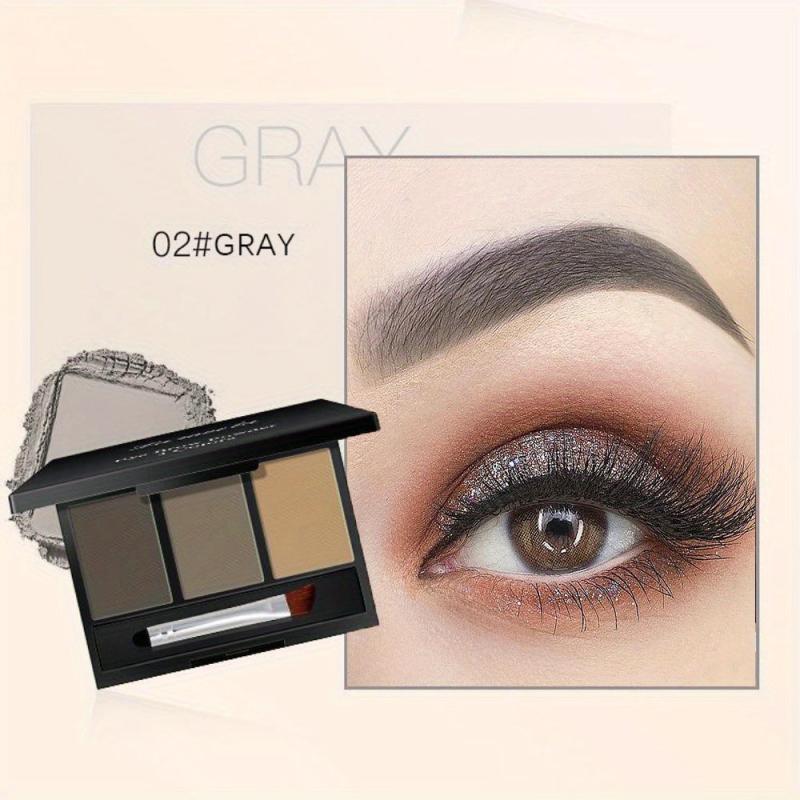 3 Eyebrow Powder Palette with Brush and Mirror