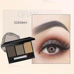 3 Eyebrow Powder Palette with Brush and Mirror