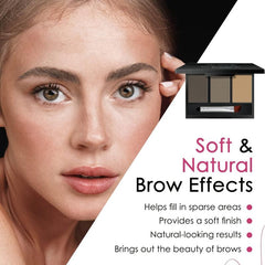3 Eyebrow Powder Palette with Brush and Mirror