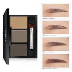 3 Eyebrow Powder Palette with Brush and Mirror