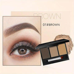 3 Eyebrow Powder Palette with Brush and Mirror