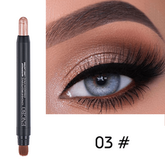 12-Color High Pigmented Eyeshadow Stick with Brush for Long Lasting Makeup