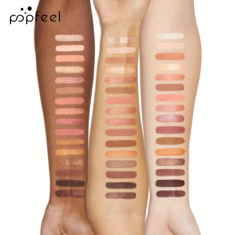 16 Colors Eyeshadow Palette Earth Tone Nude Matte Shimmer Eye Makeup