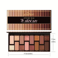 16 Colors Eyeshadow Palette Earth Tone Nude Matte Shimmer Eye Makeup