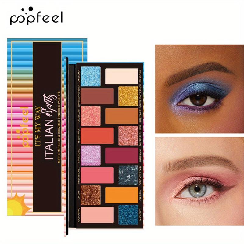 16 Colors Eyeshadow Palette Earth Tone Nude Matte Shimmer Eye Makeup