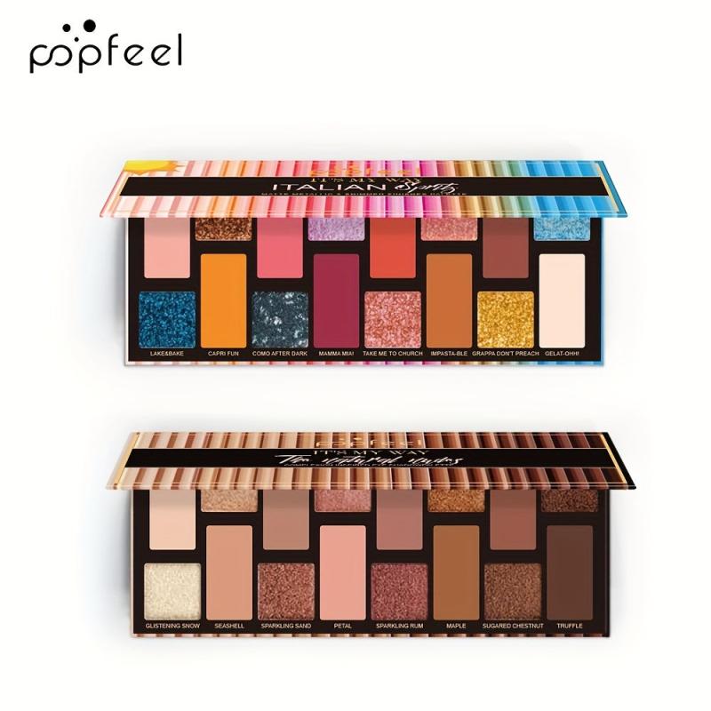 16 Colors Eyeshadow Palette Earth Tone Nude Matte Shimmer Eye Makeup