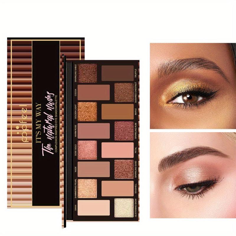 16 Colors Eyeshadow Palette Earth Tone Nude Matte Shimmer Eye Makeup