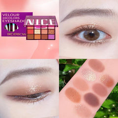 16-Color Eyeshadow Palette Matte Pearly Highlighter Brown Multicolor Eye Makeup