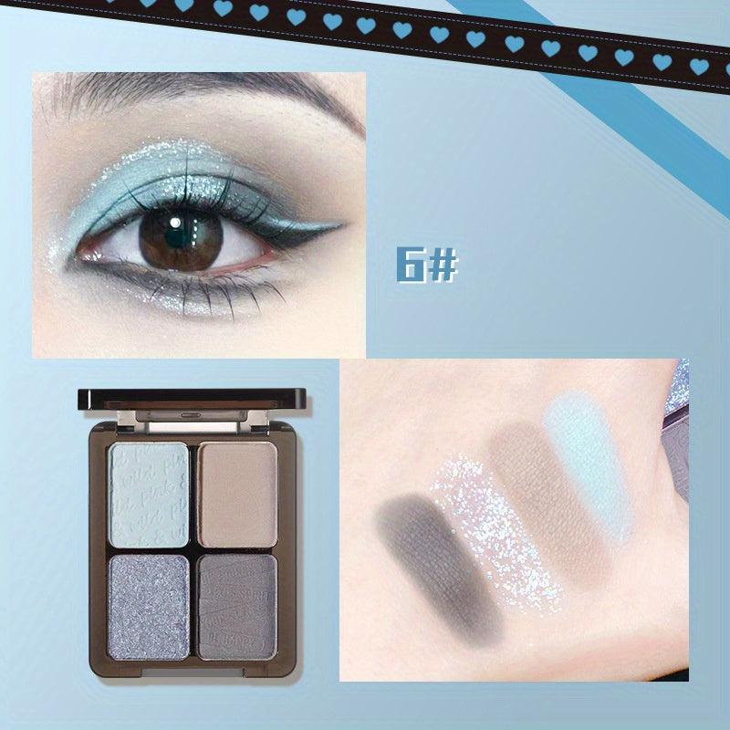 Four Colors Eyeshadow Palette in Turquoise Smokey Style