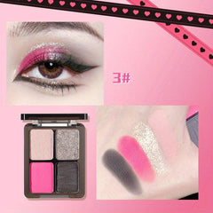 Four Colors Eyeshadow Palette in Turquoise Smokey Style