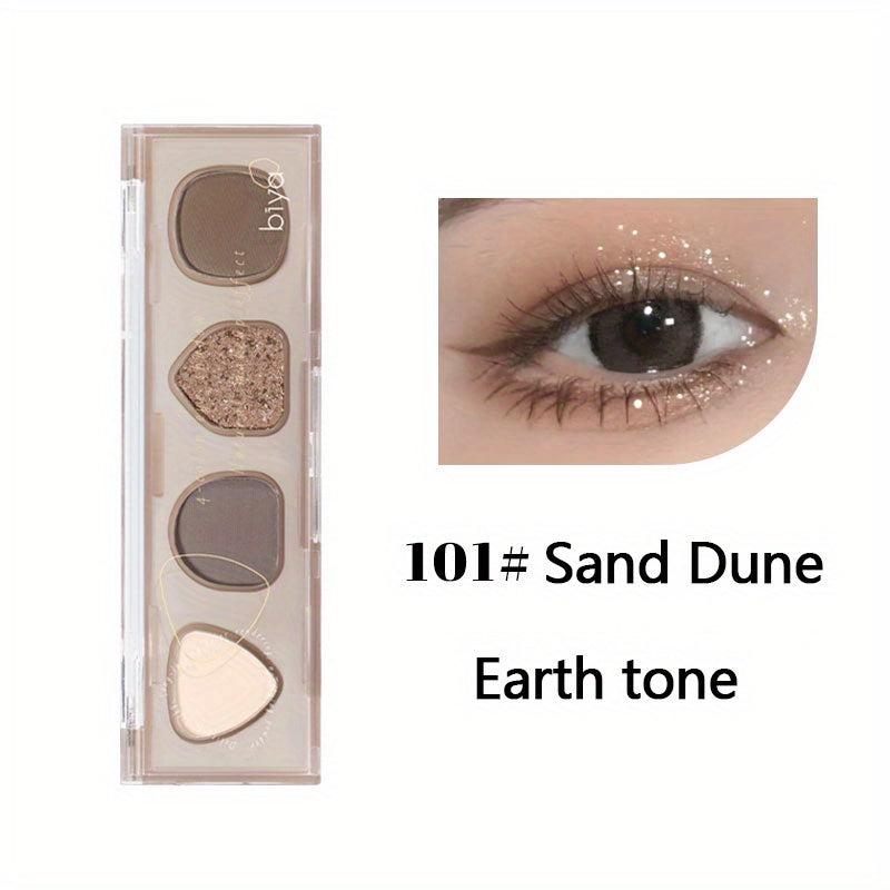 4-Color Eyeshadow Palette Matte Pearly Finish