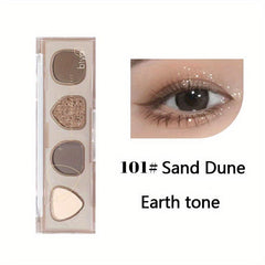 4-Color Eyeshadow Palette Matte Pearly Finish