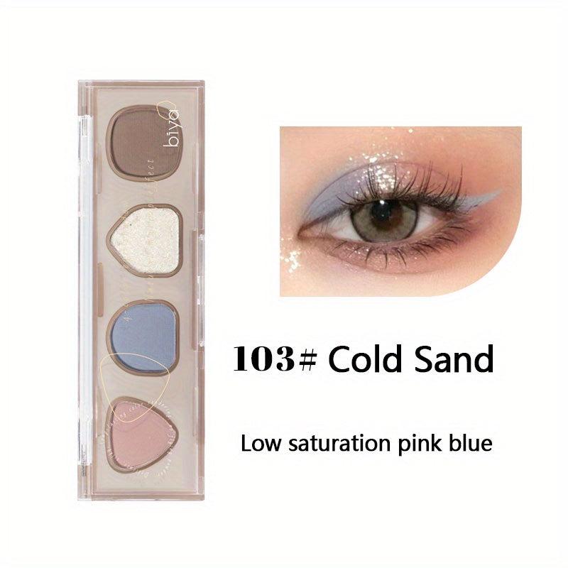 4-Color Eyeshadow Palette Matte Pearly Finish