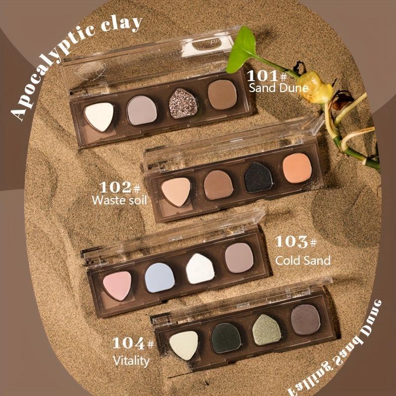4-Color Eyeshadow Palette Matte Pearly Finish