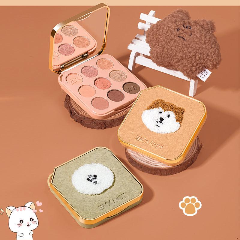 9-Color Silky Eyeshadow Palette, Matte & Shimmer Finish, Animal Packing