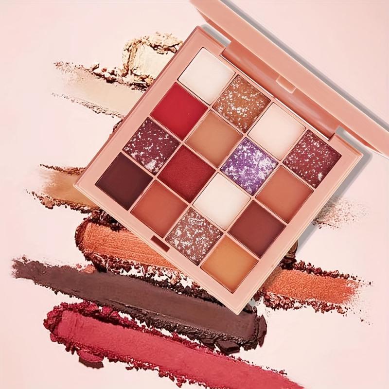 16 Colors Eyeshadow Palette Sequin Matte Pearly Finish Makeup