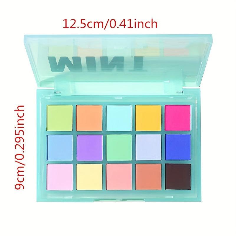 Glass Sugar 15 Eyeshadow Palette Chameleon Rainbow Matte Natural Satin Texture