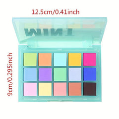 Glass Sugar 15 Eyeshadow Palette Chameleon Rainbow Matte Natural Satin Texture