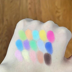 Glass Sugar 15 Eyeshadow Palette Chameleon Rainbow Matte Natural Satin Texture