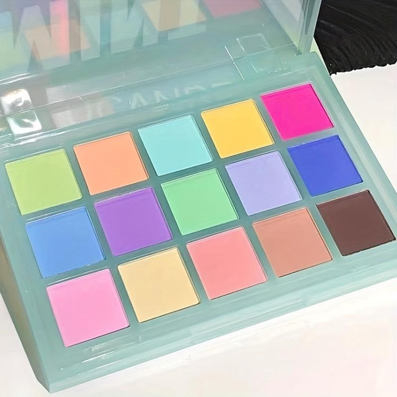 Glass Sugar 15 Eyeshadow Palette Chameleon Rainbow Matte Natural Satin Texture