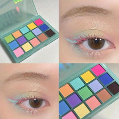 Glass Sugar 15 Eyeshadow Palette Chameleon Rainbow Matte Natural Satin Texture