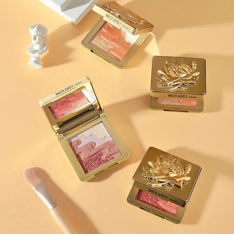 Blush Shimmer Glow Waterproof Palette Highlighter Blush Eyeshadow