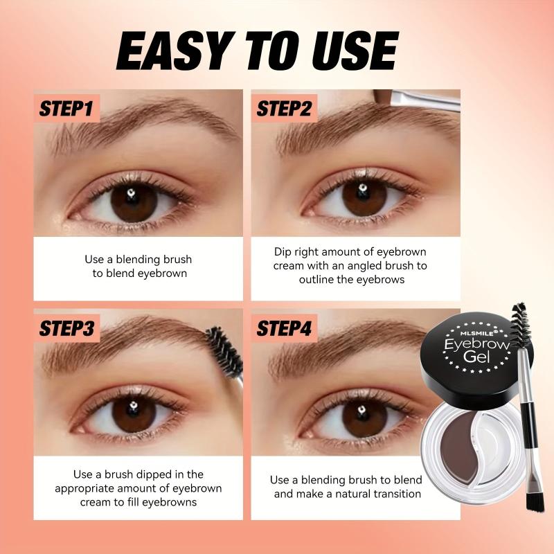 Portable Eyebrow Cream 24 Hours Long Lasting Waterproof 10 Colors