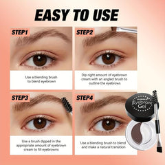 Portable Eyebrow Cream 24 Hours Long Lasting Waterproof 10 Colors