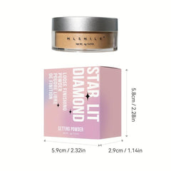 Long Lasting Translucent Matte Shimmery Setting Powder with Powder Puff
