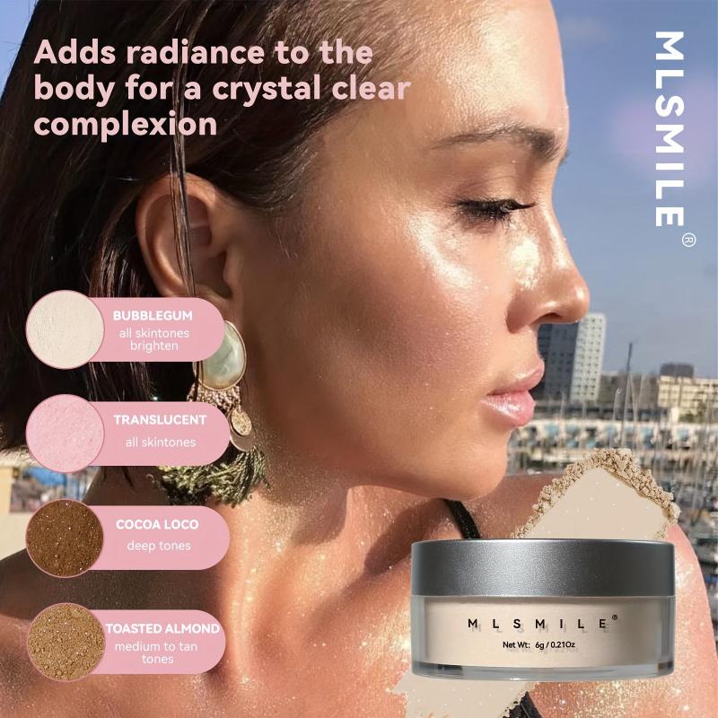 Long Lasting Translucent Matte Shimmery Setting Powder with Powder Puff