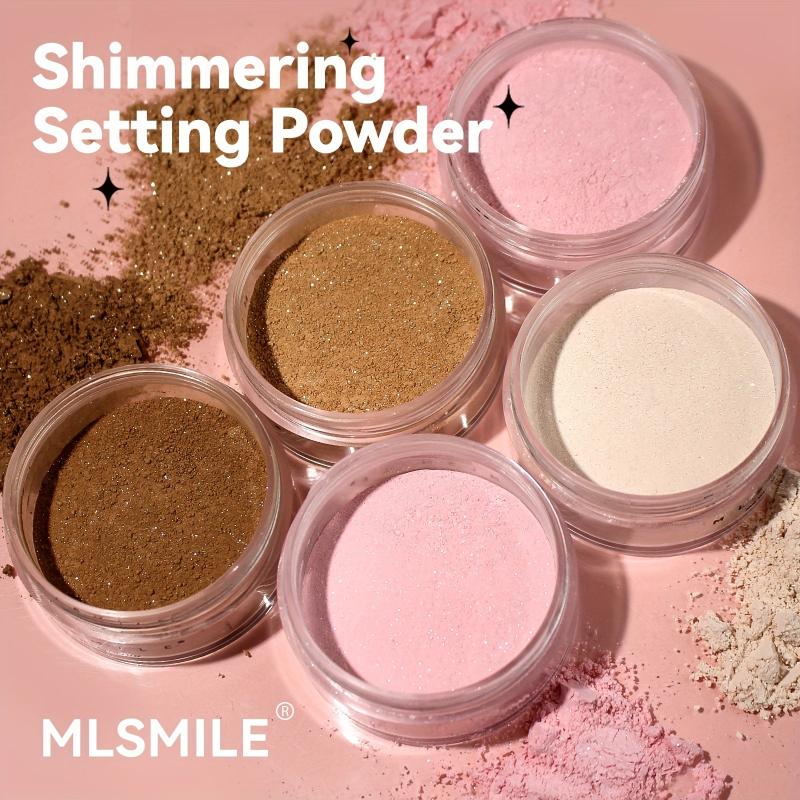 Long Lasting Translucent Matte Shimmery Setting Powder with Powder Puff