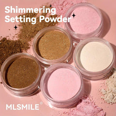 Long Lasting Translucent Matte Shimmery Setting Powder with Powder Puff