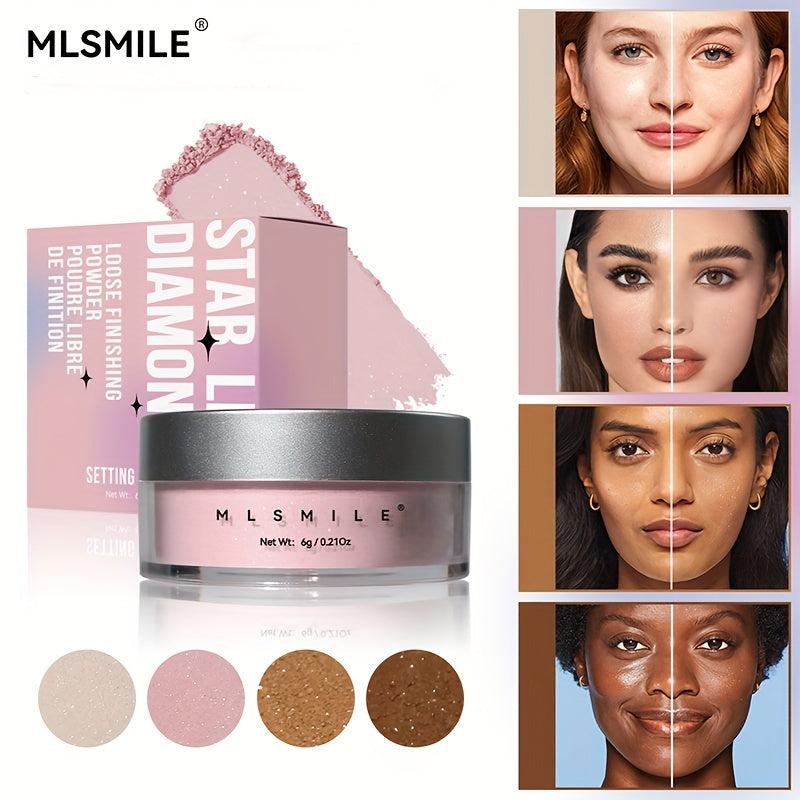 Long Lasting Translucent Matte Shimmery Setting Powder with Powder Puff